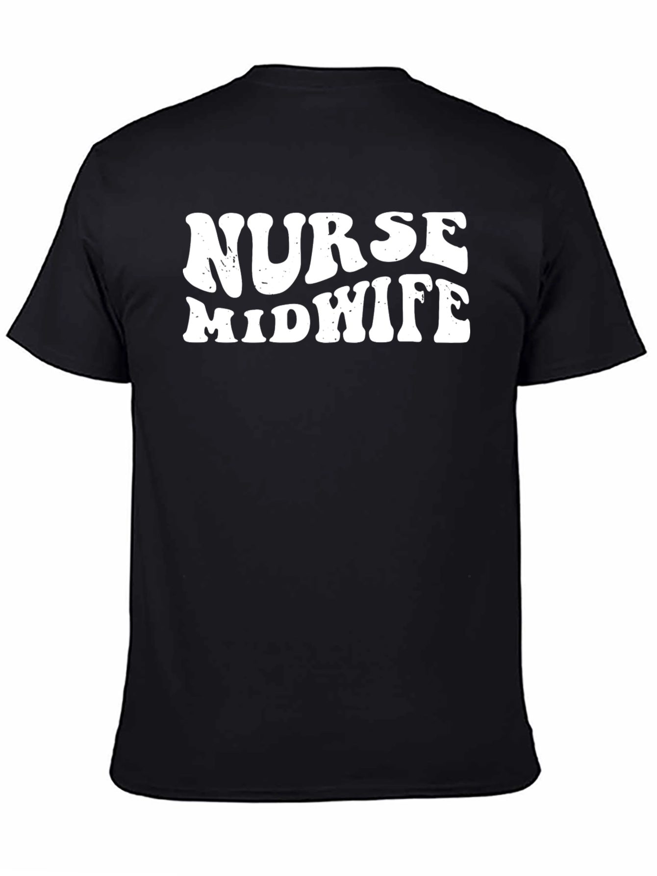 Black Nurse Midwife Graphic T-Shirt - Black view 4