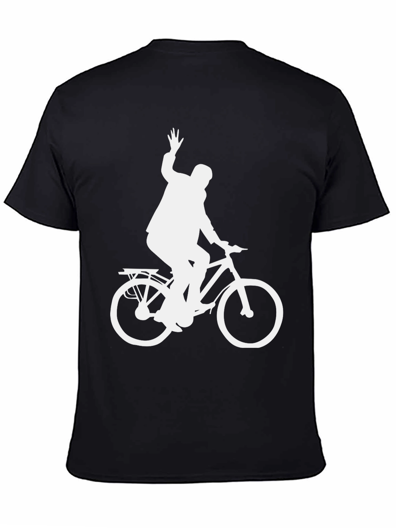 Black Cyclist Graphic T-Shirt - Black Cotton Tee view 4