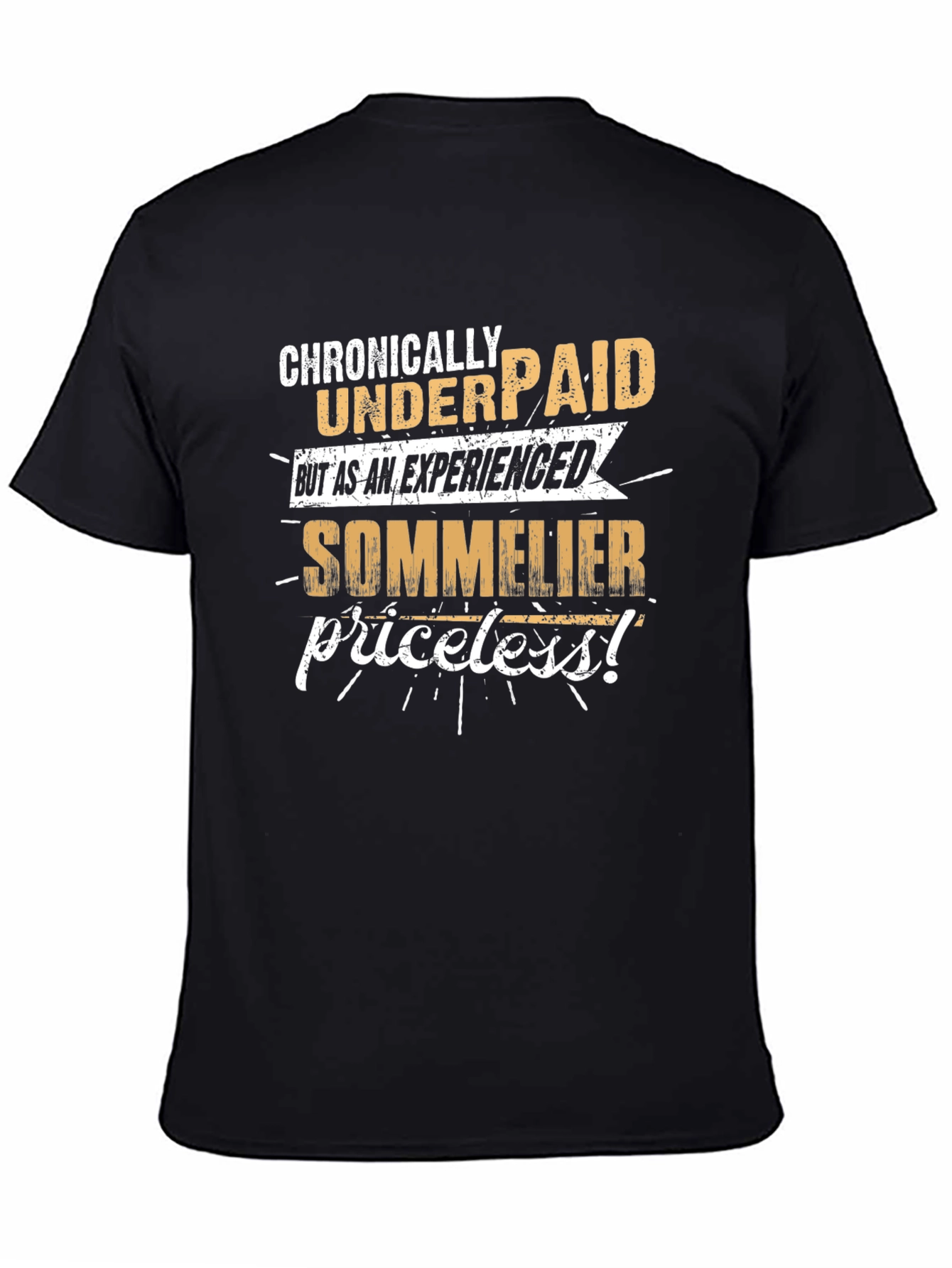 Black Chronically Underpaid Sommelier Graphic Tee view 4