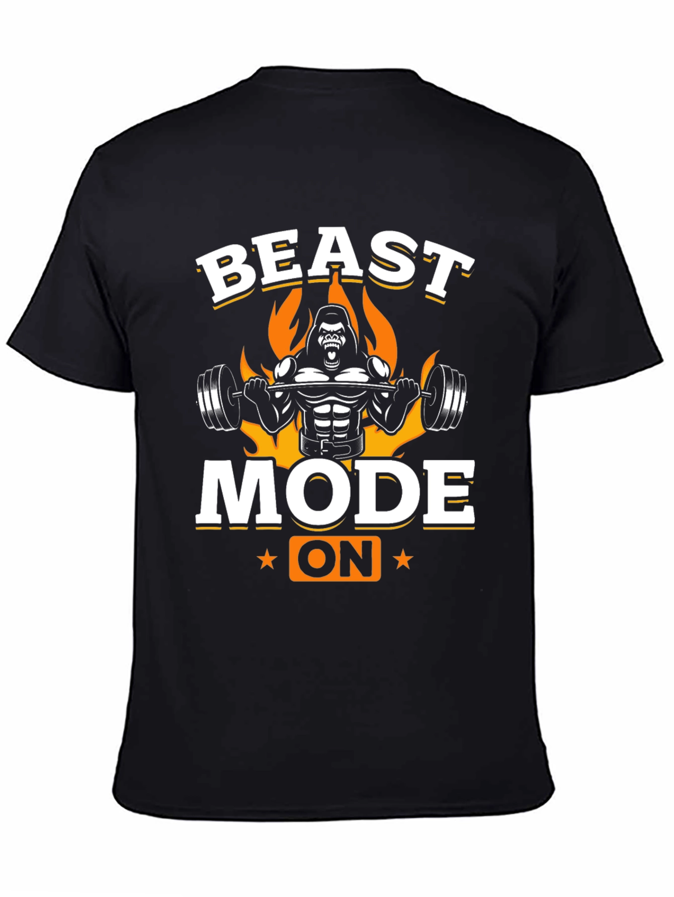 Black Beast Mode On Gorilla Gym T-Shirt view 4