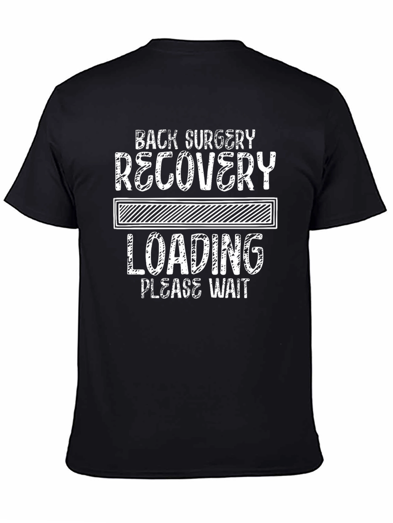 Black Back Surgery Recovery Loading T-Shirt view 4