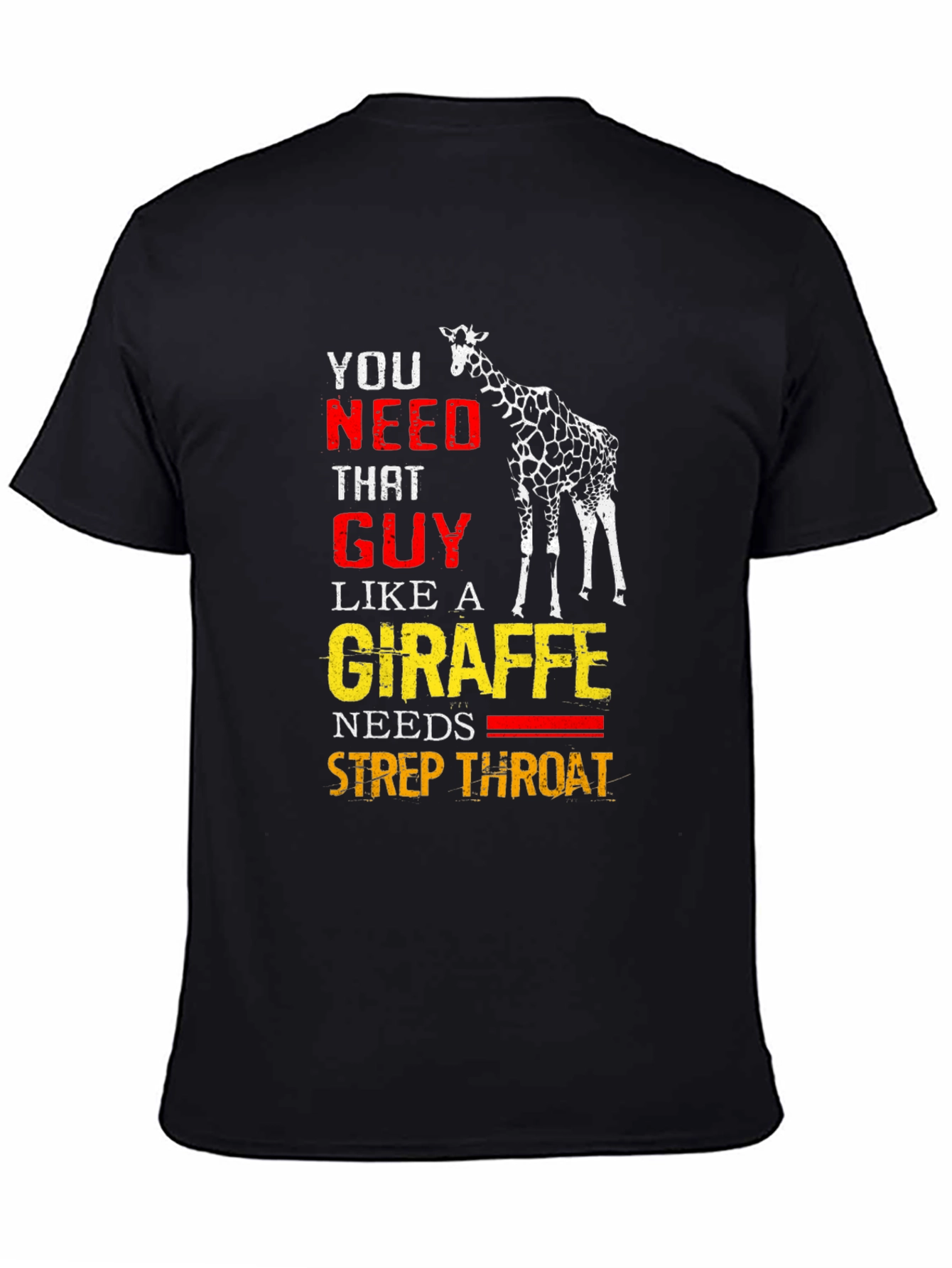 Black Giraffe Strep Throat Graphic T-Shirt view 4
