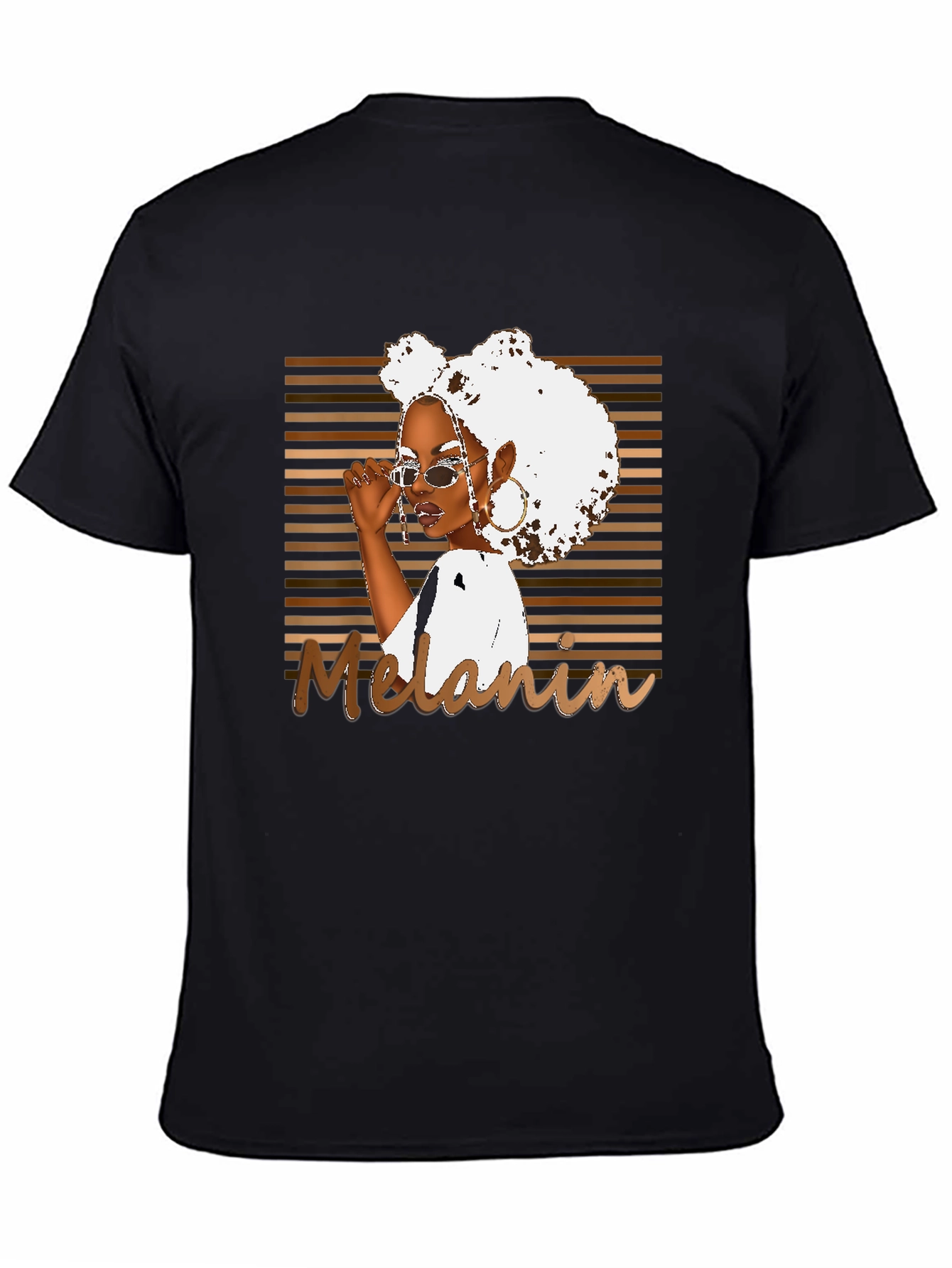 Melanin Queen Graphic Tee - Black Cotton T-Shirt - 4