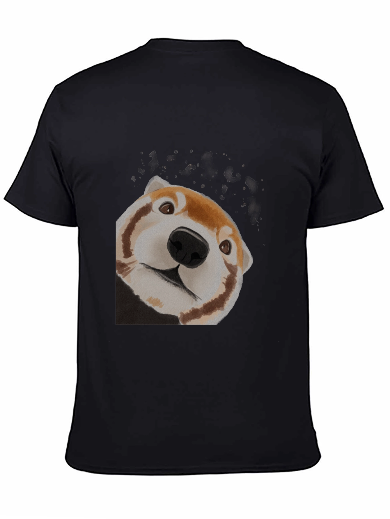 Black Red Panda Peek Black T-Shirt view 4
