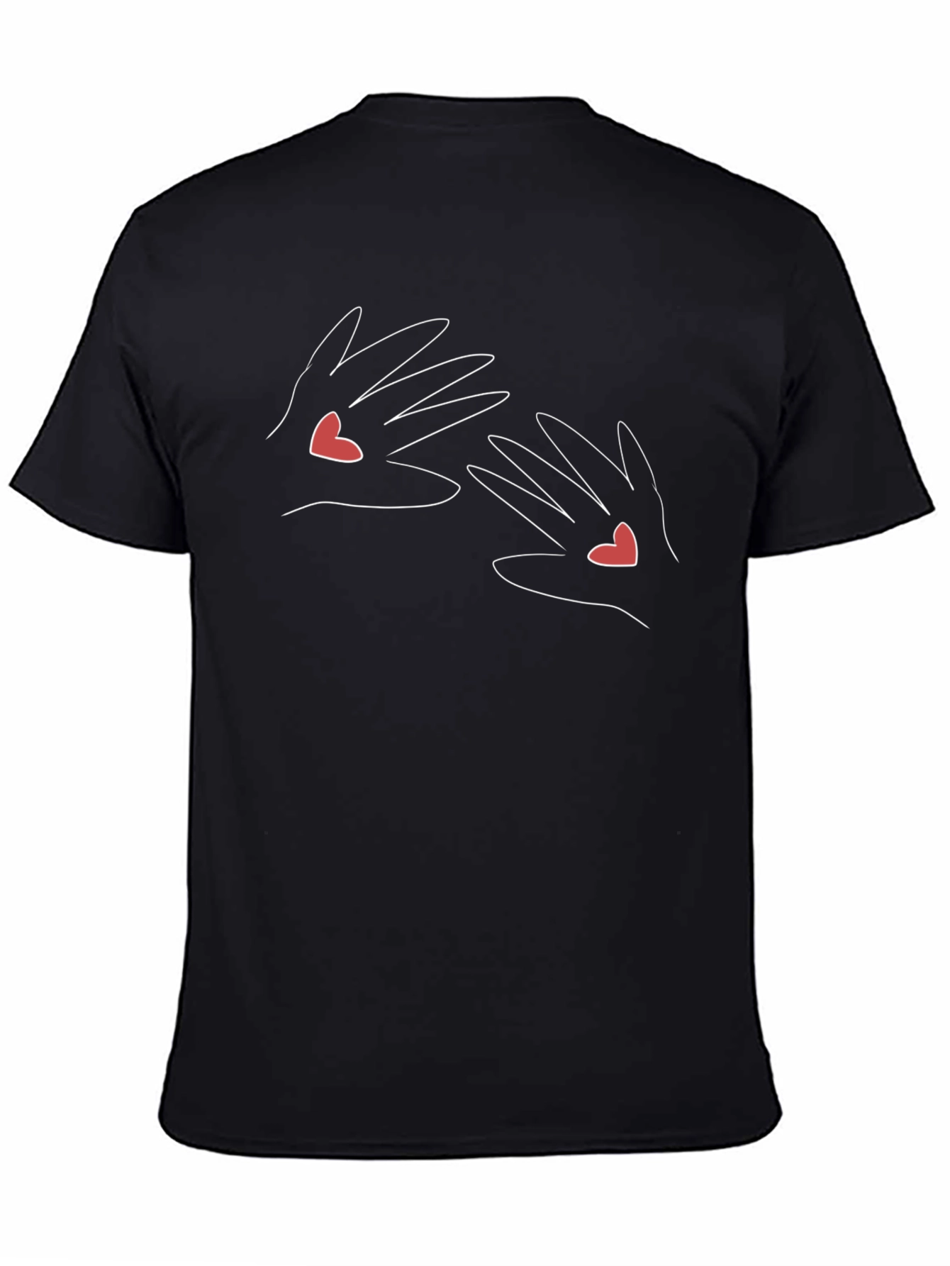 Black Hands Heart T-Shirt - Modern Minimalist Design view 4