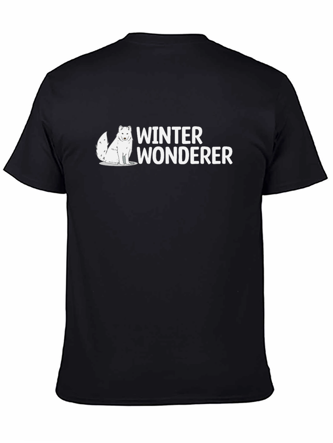 Black Winter Wonderer Graphic Tee - Arctic Fox T-Shirt view 4