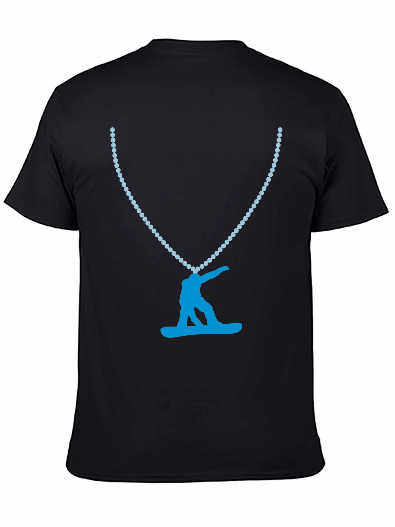 Black Snowboarder Pendant Tee - Cool Graphic Print view 4