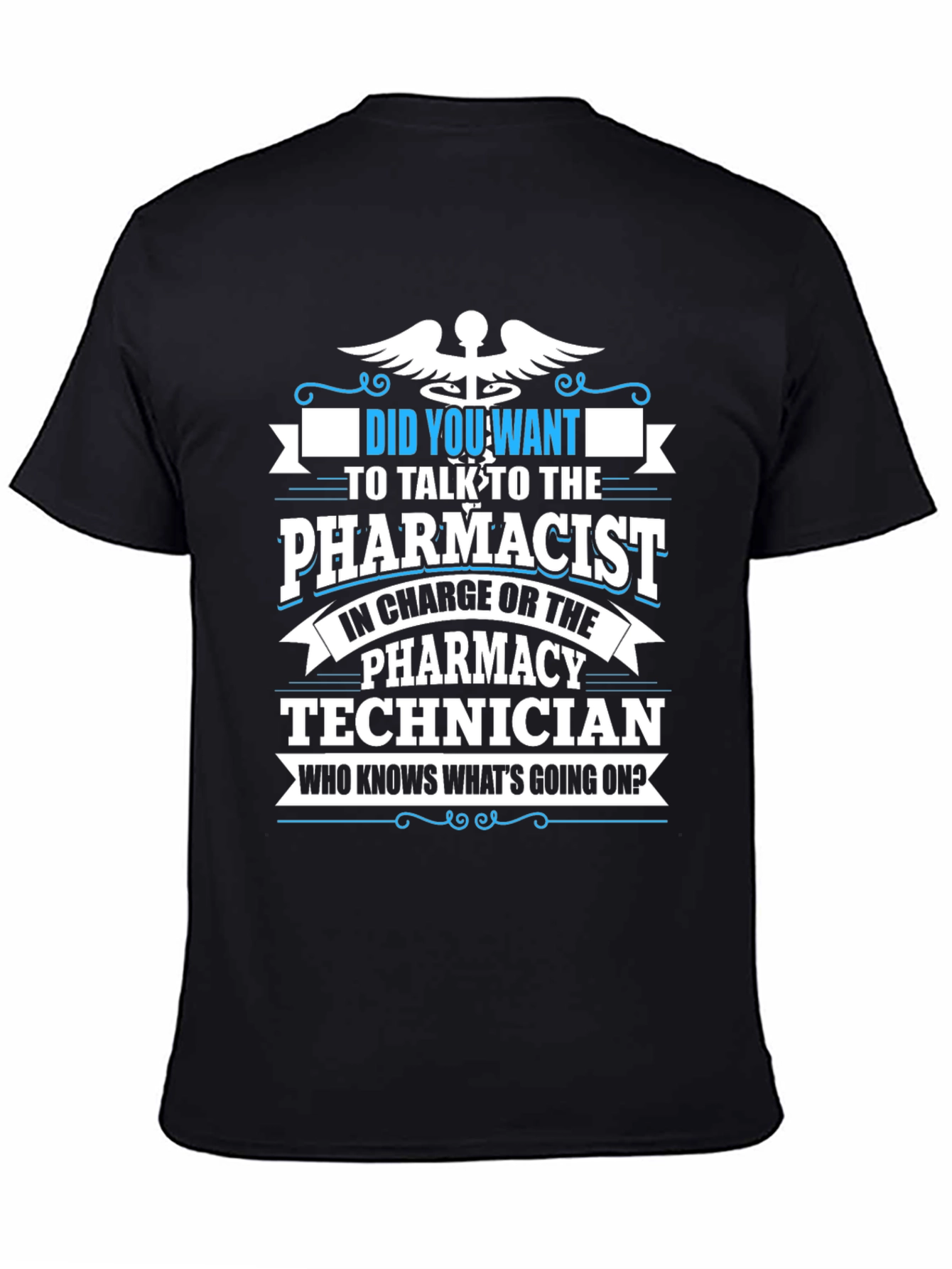 Black Pharmacy Technician T-Shirt view 4