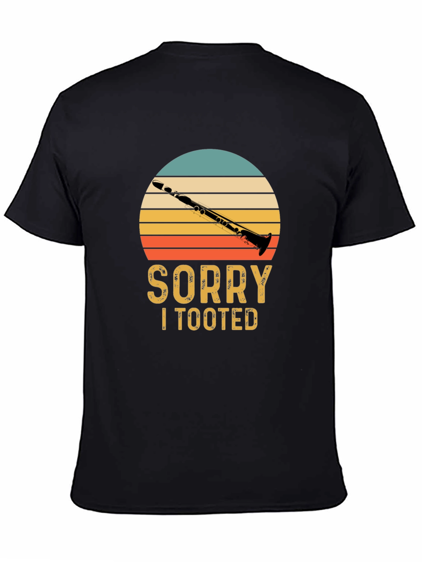Black Sorry I Tooted Clarinet T-Shirt view 4