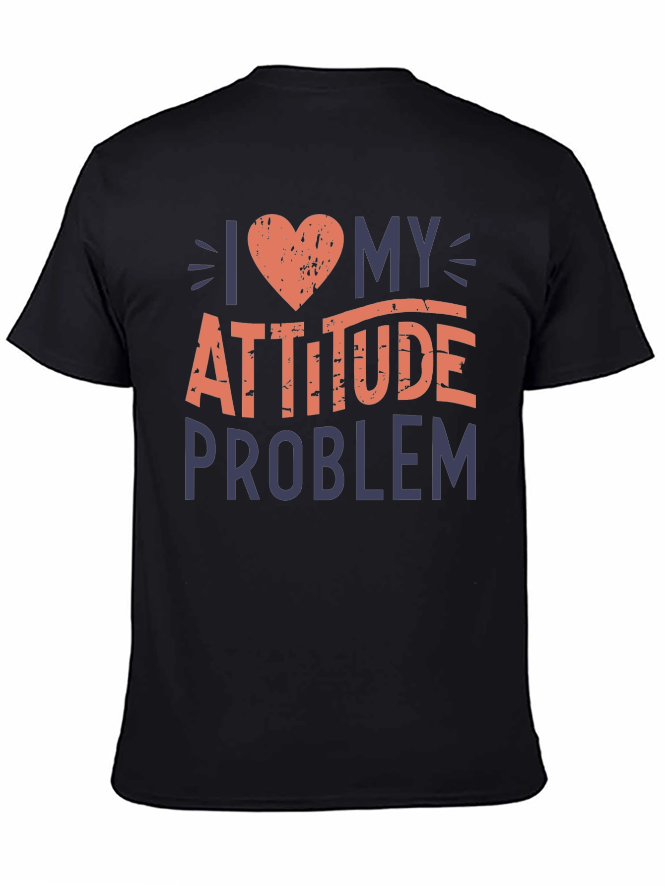 Black I Love My Attitude Problem Graphic T-Shirt view 4