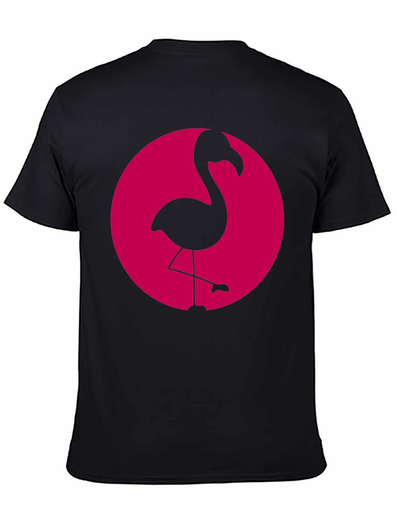 Black Flamingo Graphic Tee - Black Cotton Casual Shirt view 4