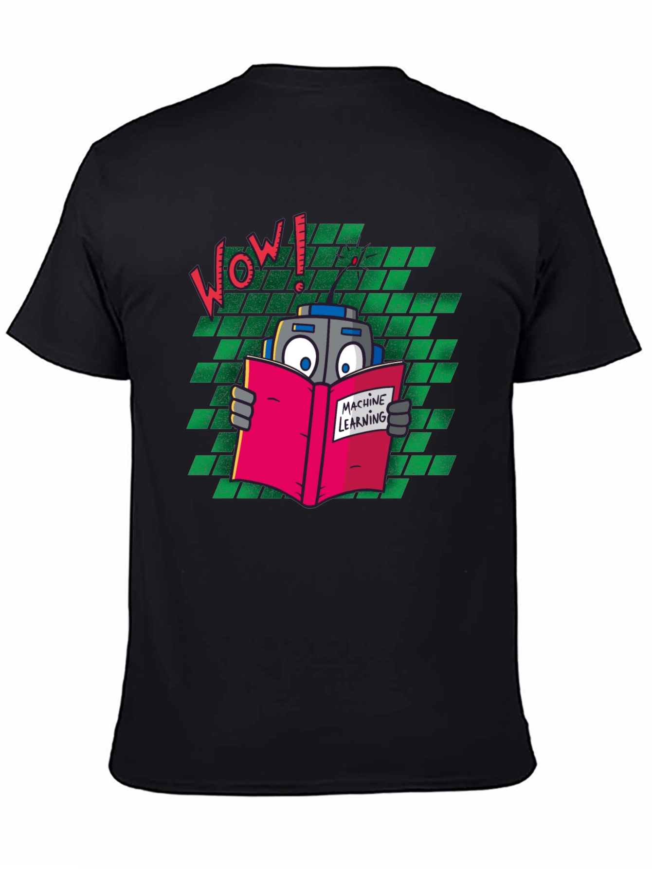 Black Machine Learning Robot T-Shirt view 4