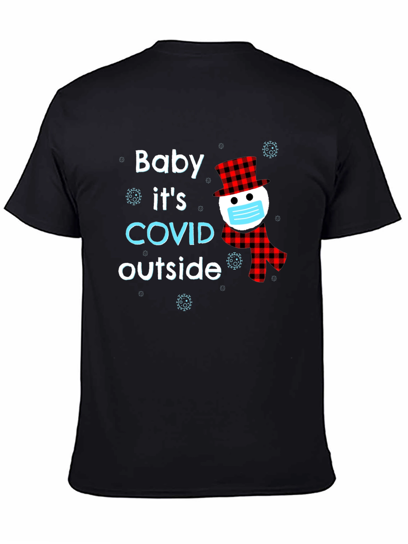 Black Baby It's COVID Outside Novelty T-Shirt view 4