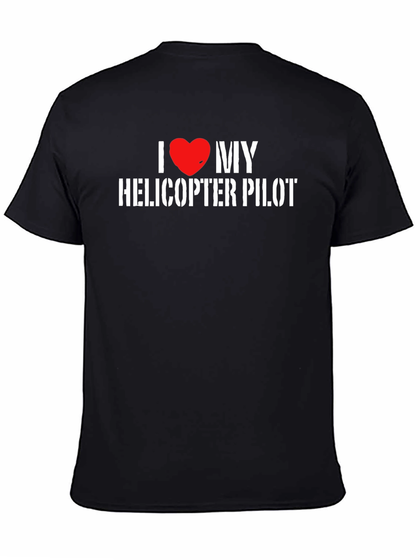 Black I Love My Helicopter Pilot T-Shirt view 4