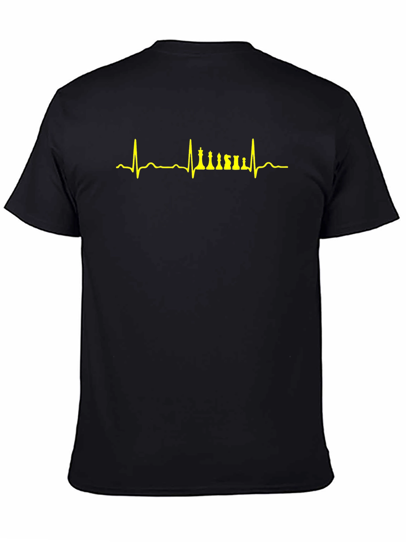 Black Chess Heartbeat T-Shirt - Checkmate Your Style! view 4