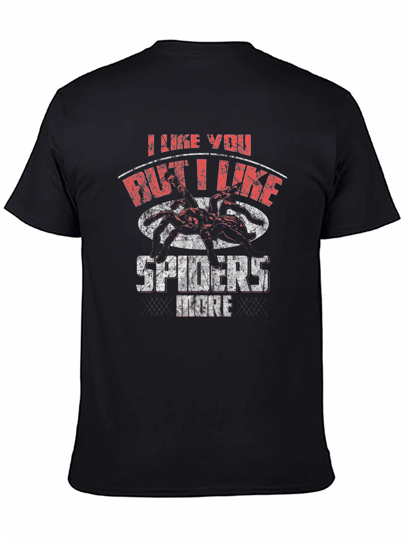Black I Like You But Spiders More Graphic Tee view 4