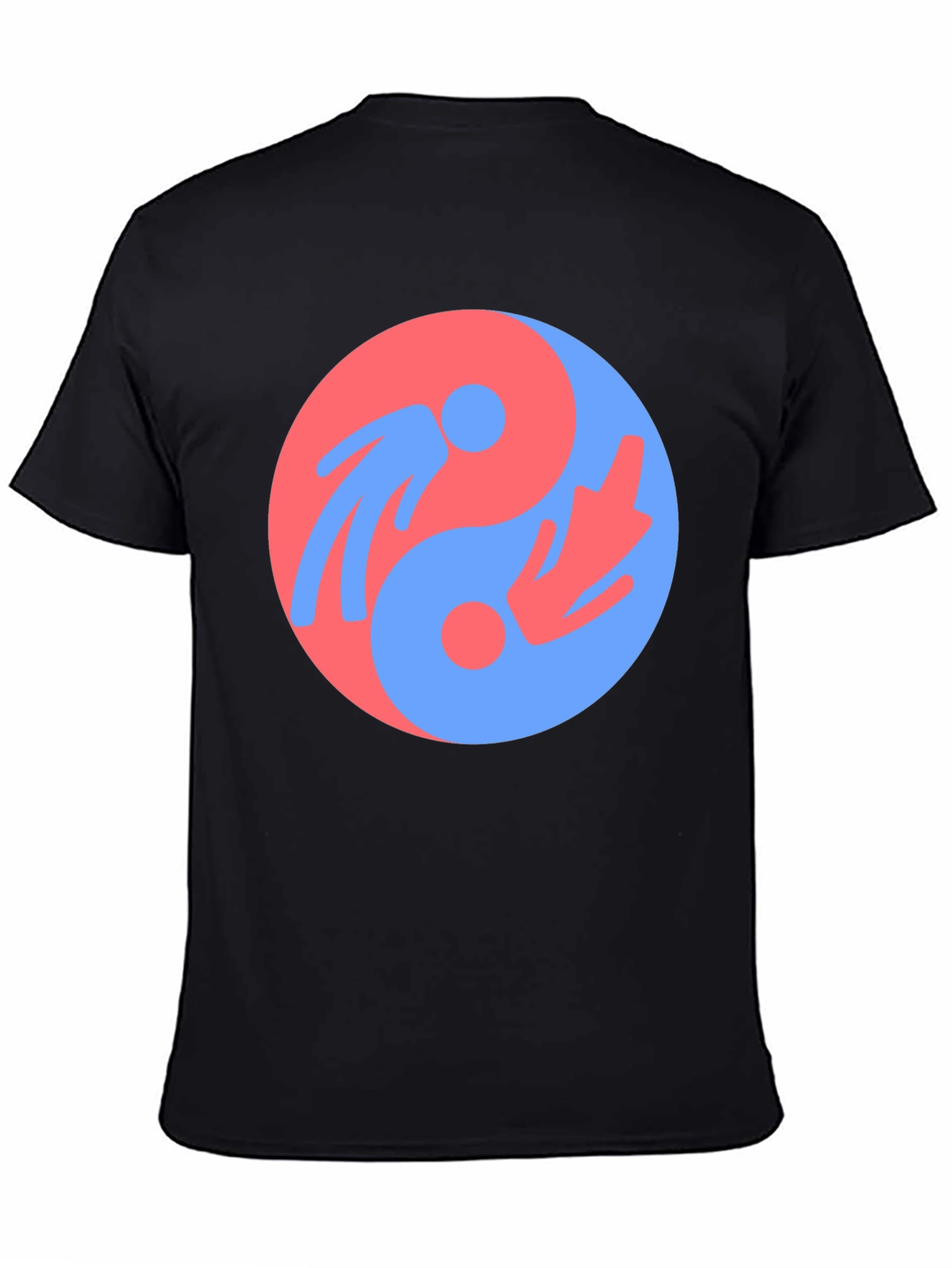 Black Yin Yang Harmony Graphic Tee - Unisex Black T-Shirt view 4