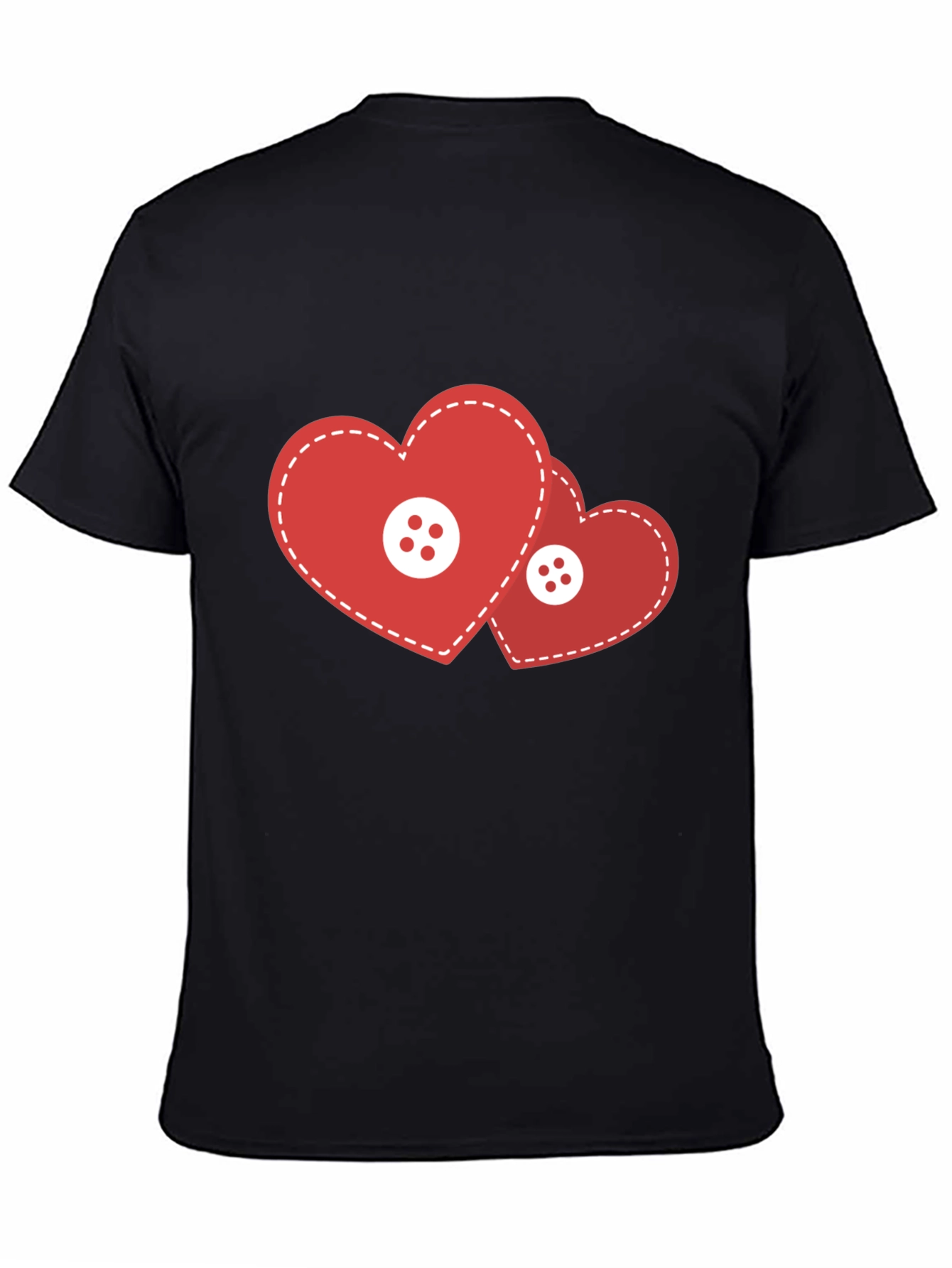 Black Heart Buttons Black T-Shirt view 4
