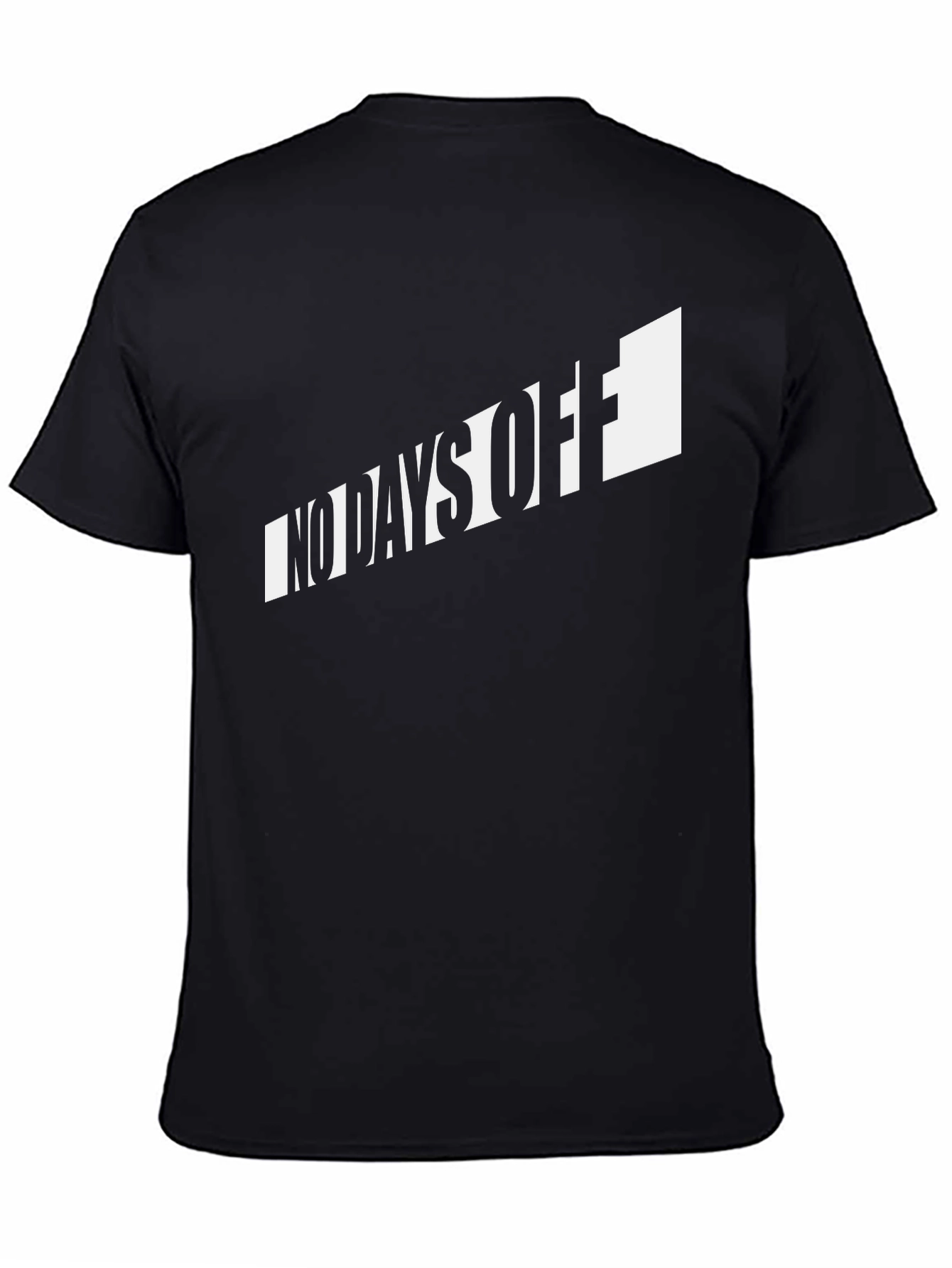 Black No Days Off Graphic Black T-Shirt view 4