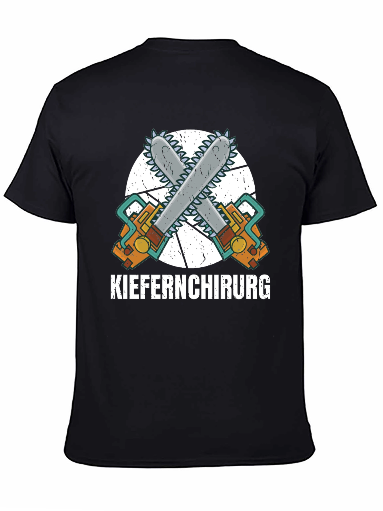 Black Kieferchirurg T-Shirt - Chainsaw Graphic view 4
