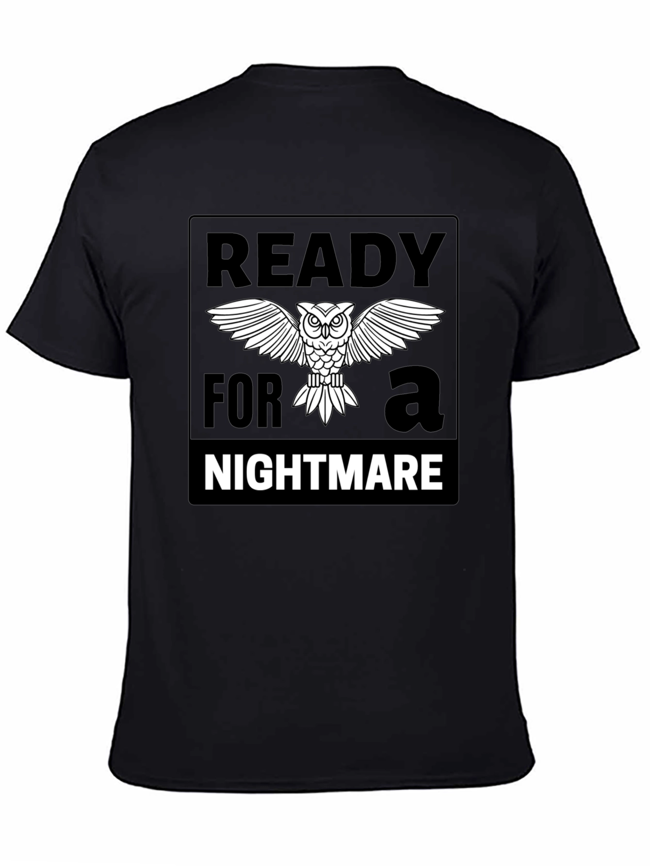Black Ready For A Nightmare Owl Graphic Tee - Black view 4