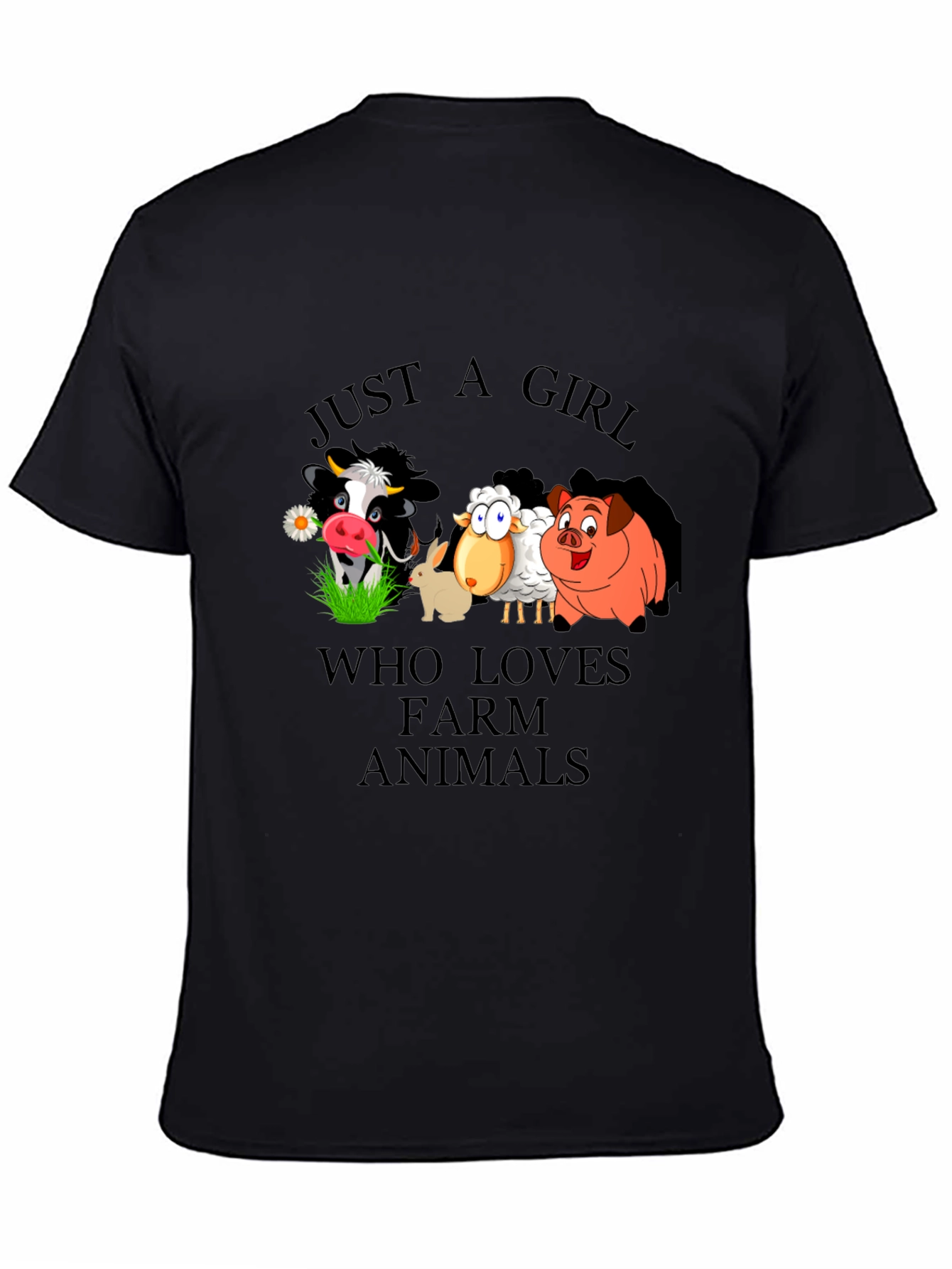 Black Farm Animal Lover Graphic T-Shirt view 4