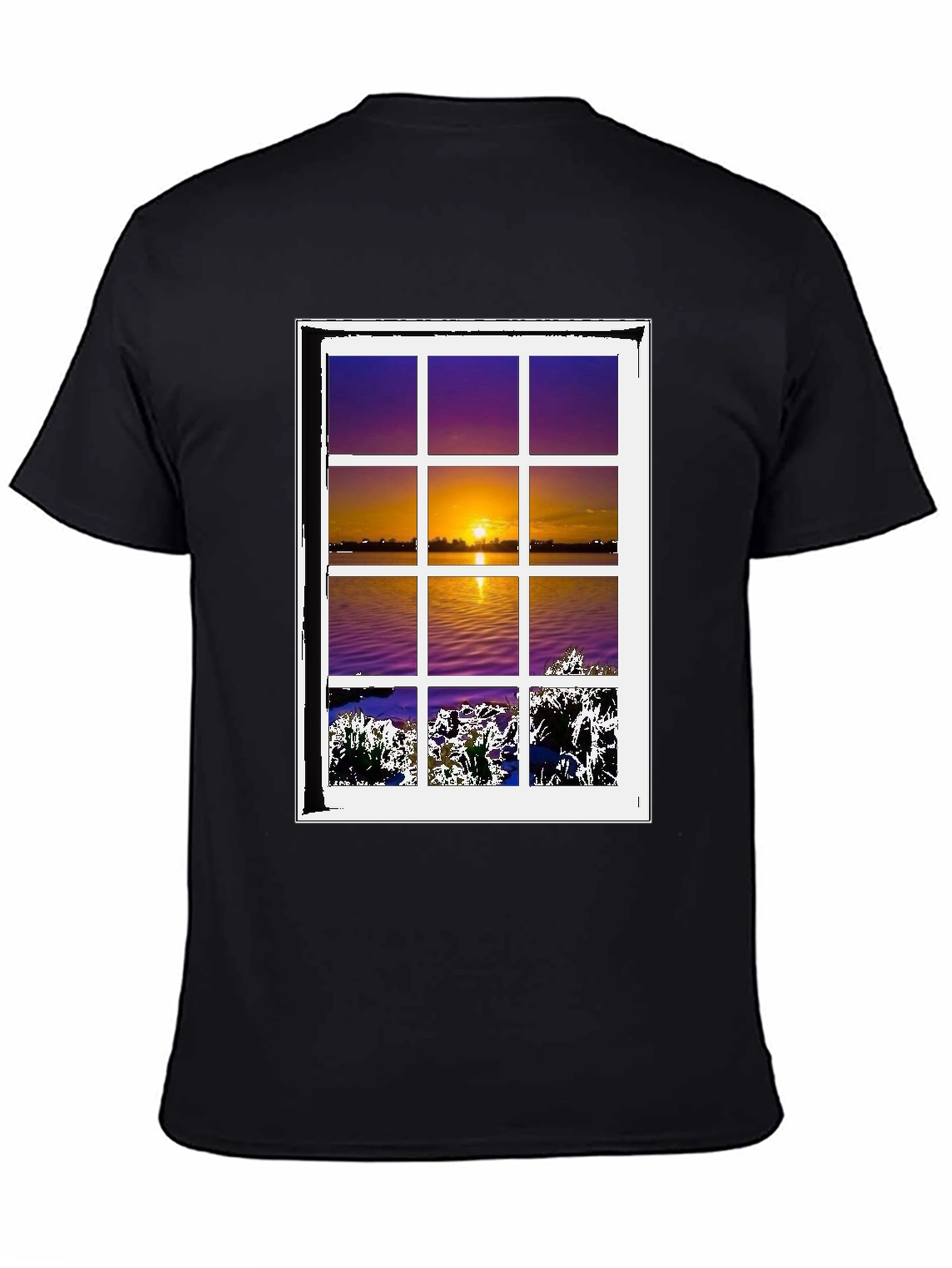 Black Sunset Window T-Shirt - Nature Lover's Tee view 4