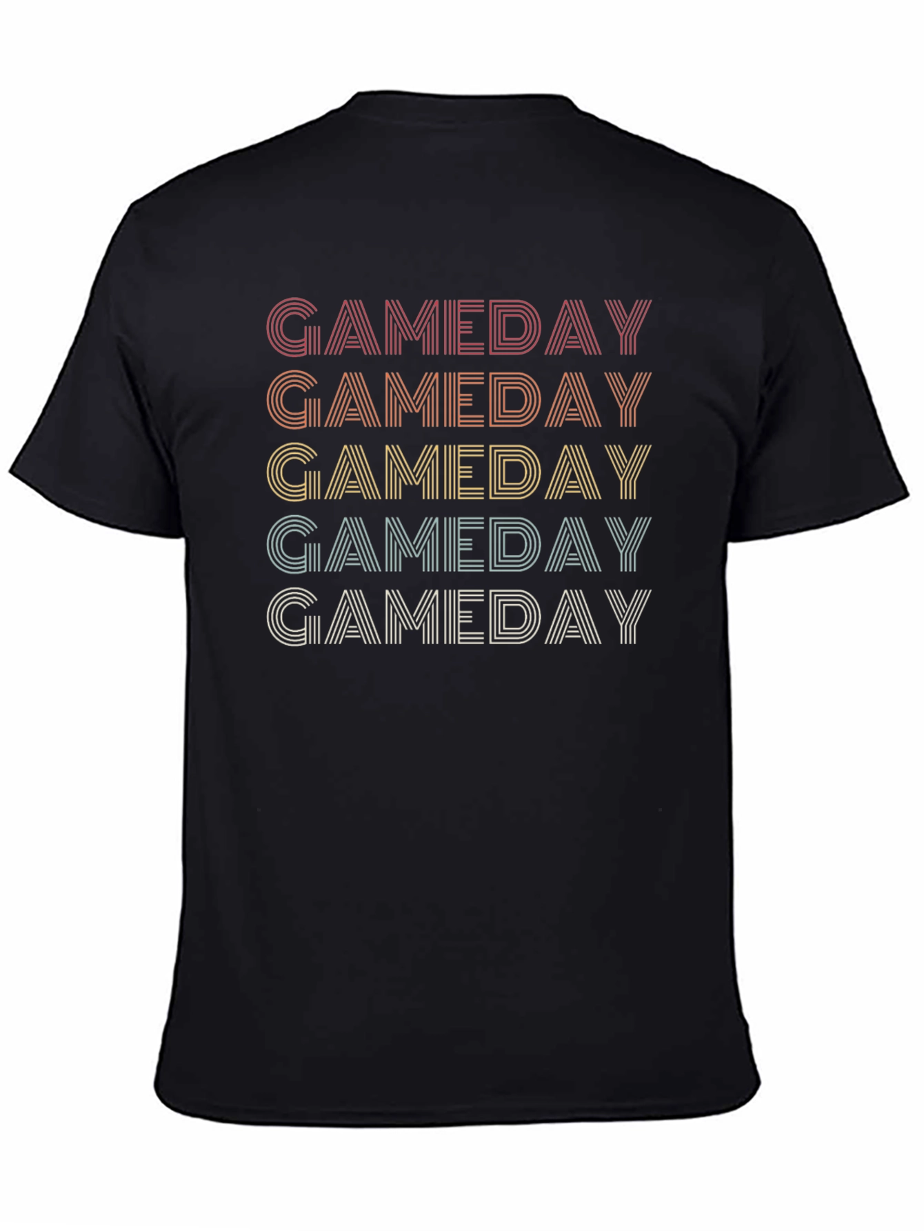Black Retro Gameday T-Shirt - Vintage Style Football Tee view 4