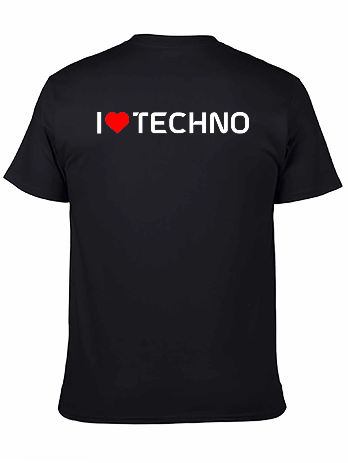 Black I Heart Techno Black T-Shirt view 4