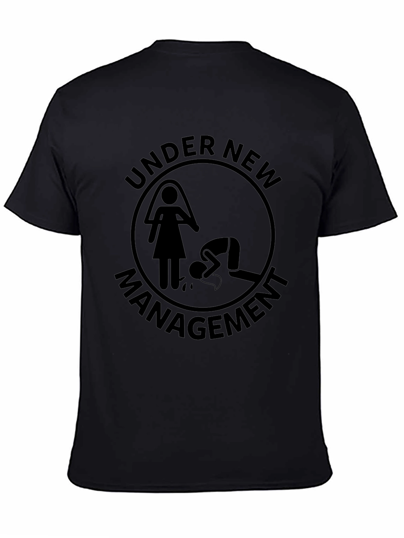 Black Under New Management Funny T-Shirt Groom Humor Tee view 4