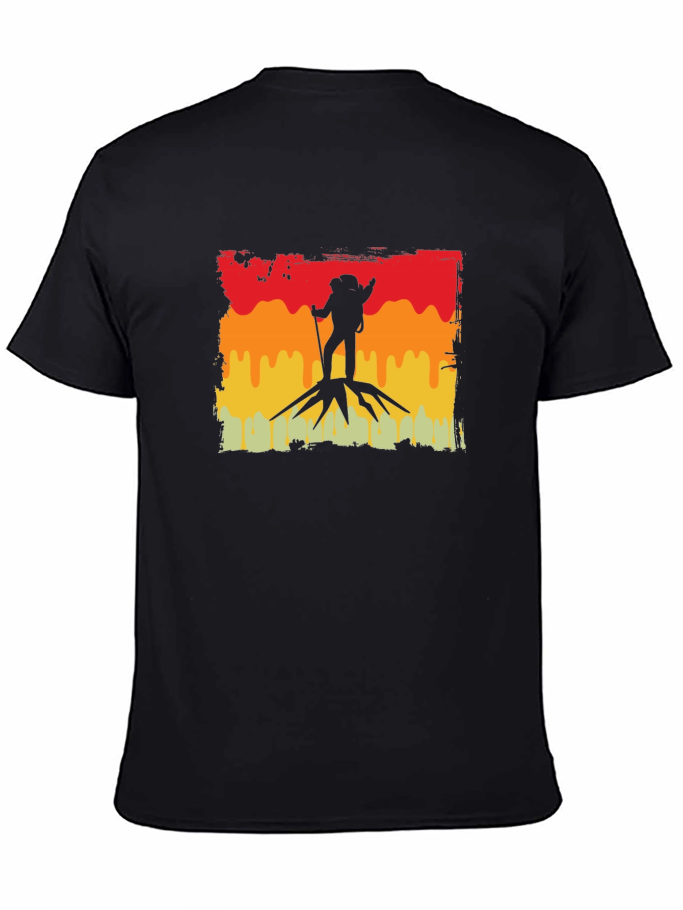 Black Hiking Silhouette Graphic Tee - Adventure Awaits view 4