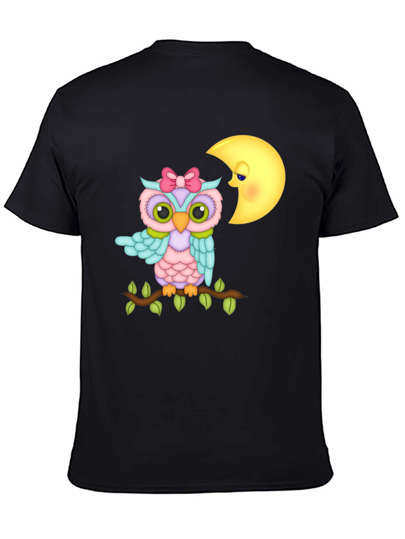 Black Owl and Moon Graphic Tee - Unisex view 4