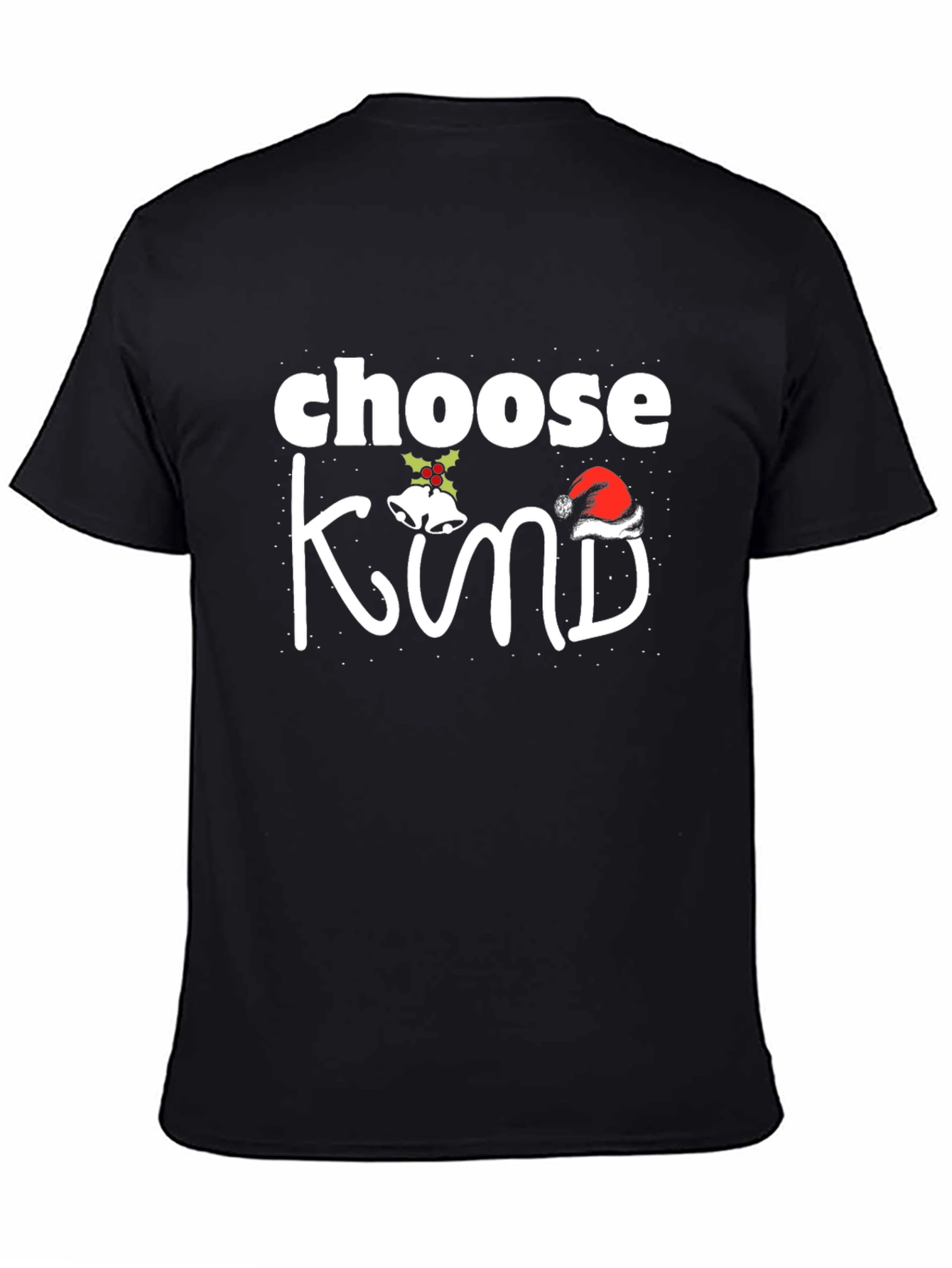 Black Choose Kind Christmas T-Shirt view 4