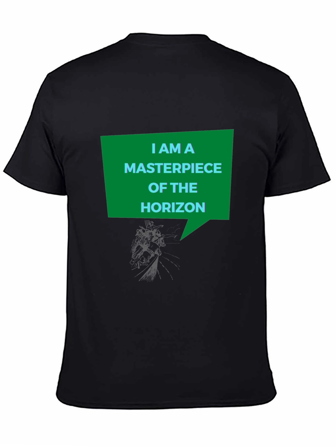 Black Masterpiece of the Horizon Graphic T-Shirt view 4