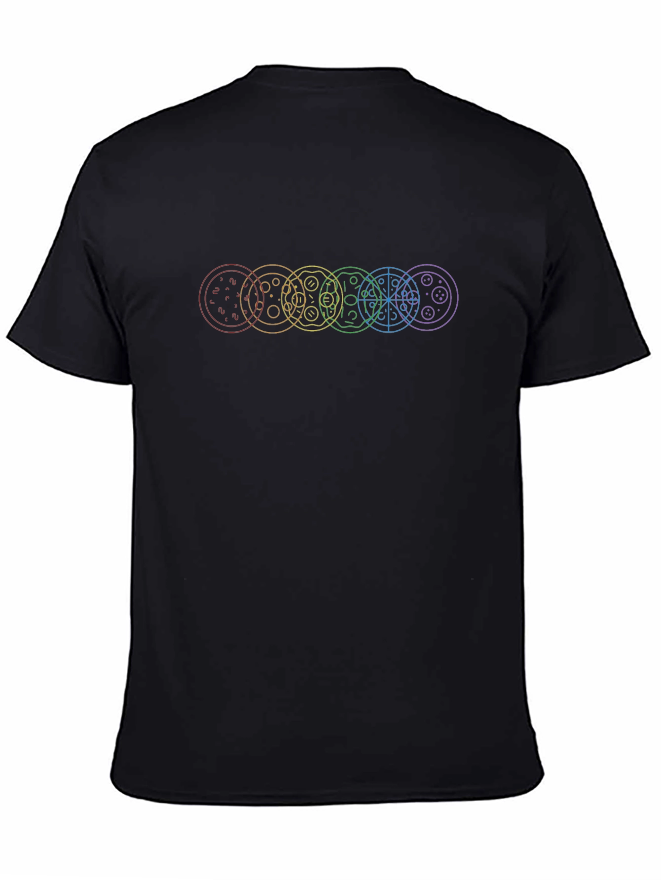 Black Rainbow Pizza T-Shirt - Unique Graphic Tee view 4