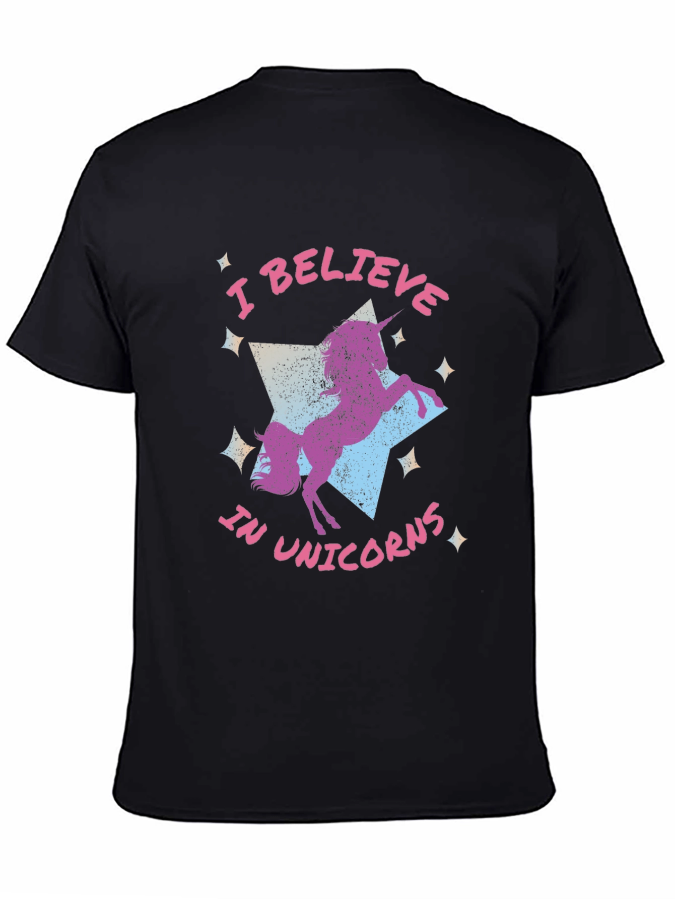 Black I Believe In Unicorns Graphic Tee view 4