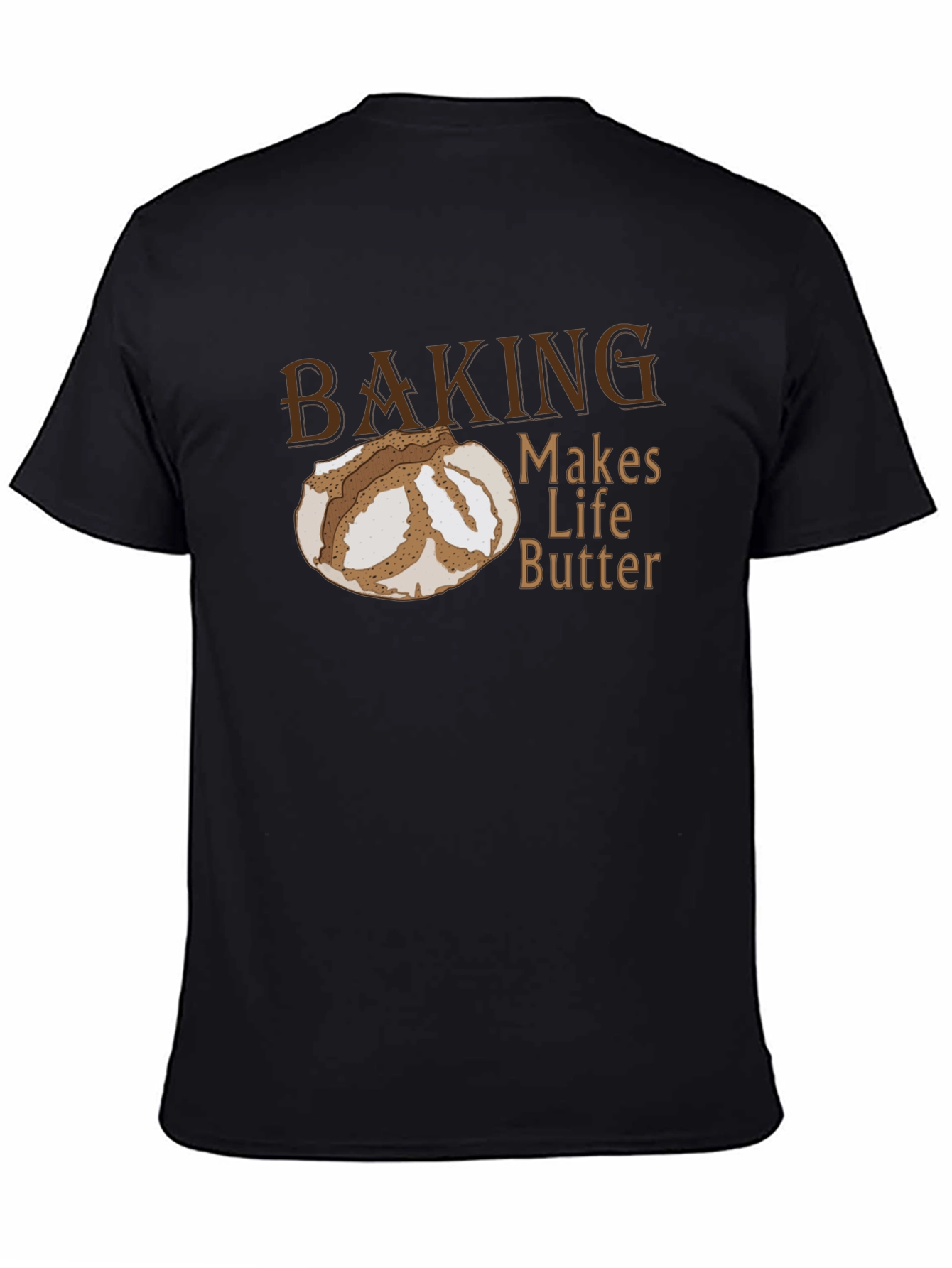Black Baking Makes Life Butter Funny T-Shirt view 4
