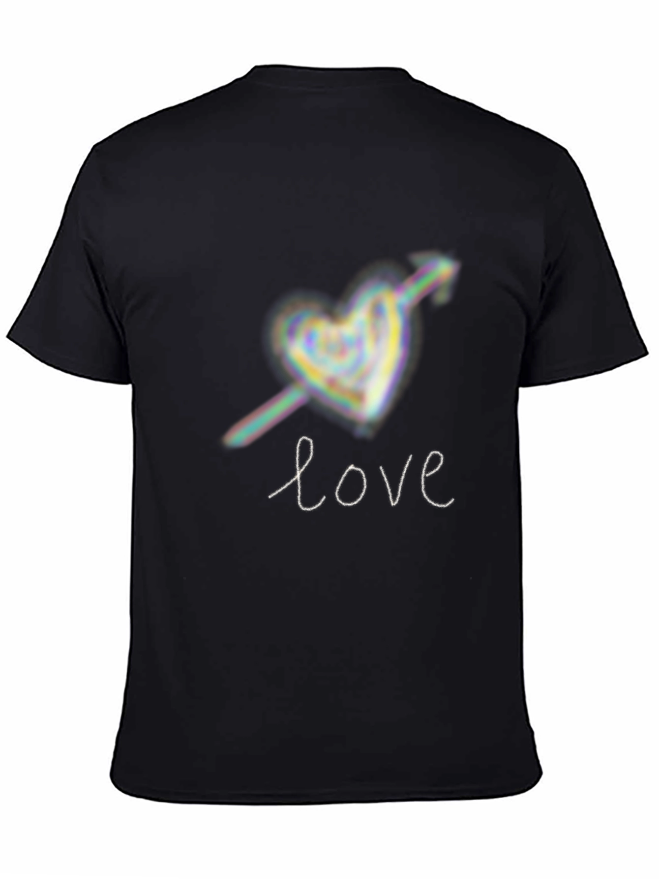 Black Love Heart Arrow Graphic Tee - Black view 4