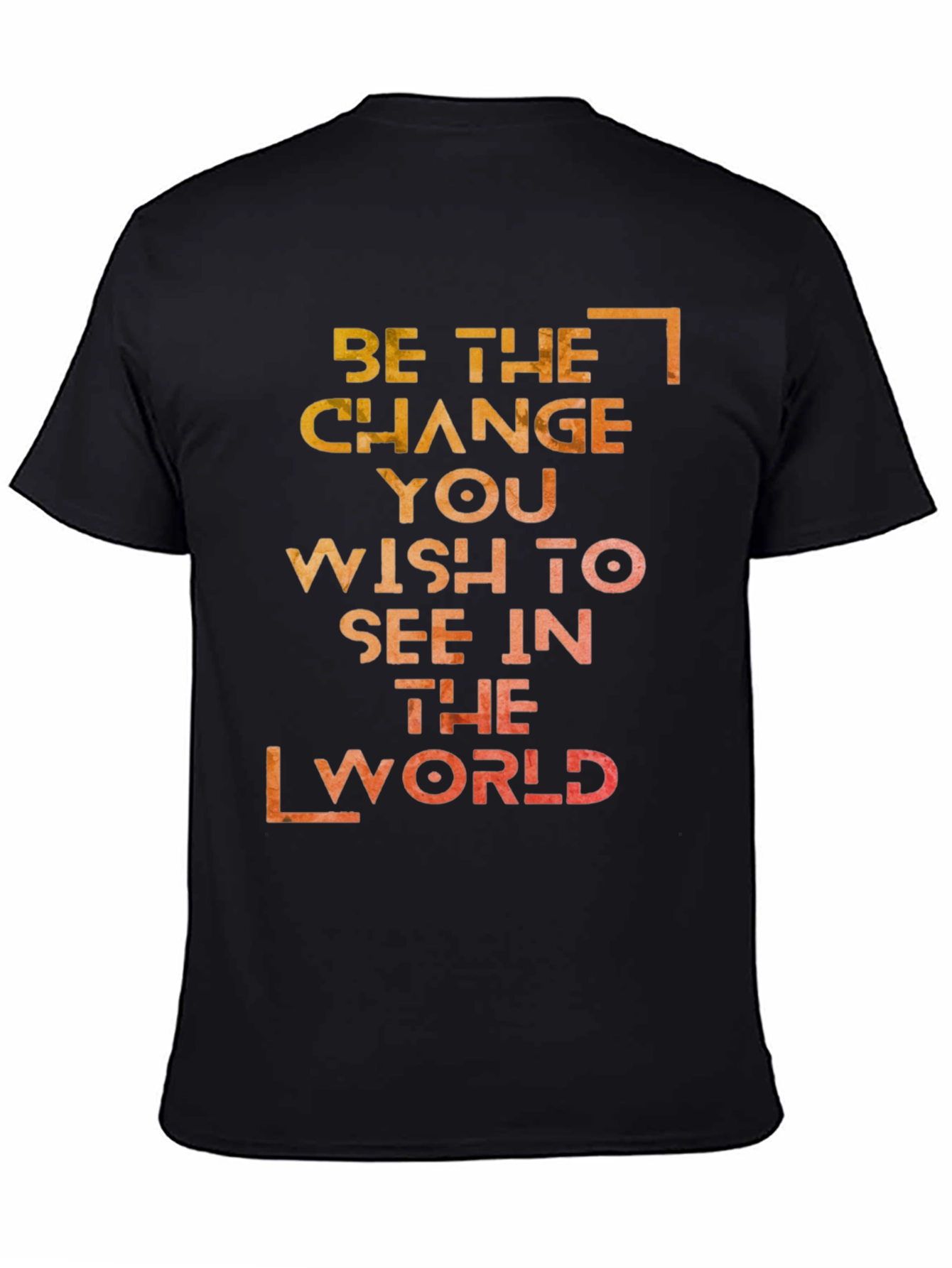 Black Inspirational Graphic T-Shirt: Be the Change view 4