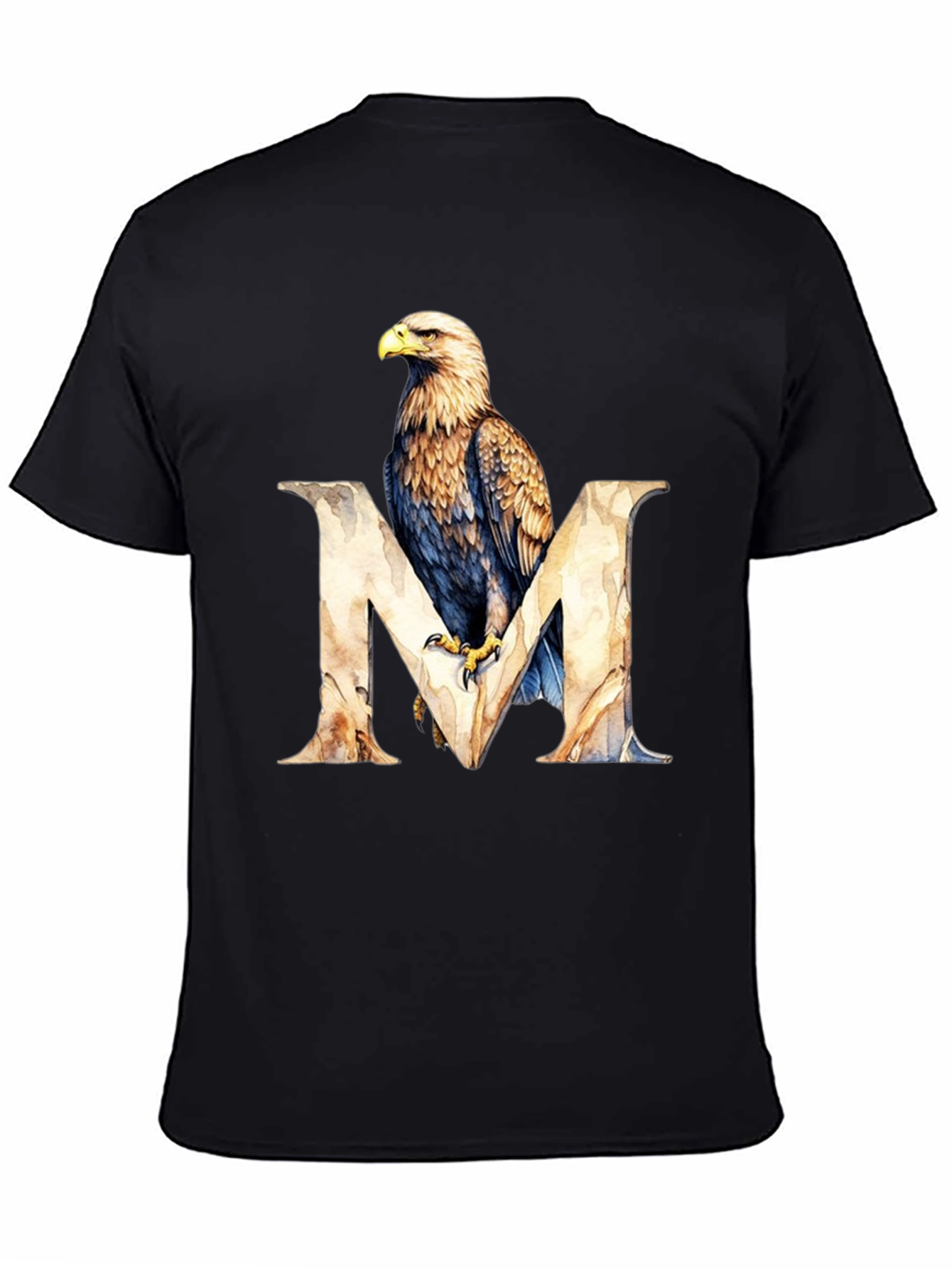Black Eagle M Letter Graphic T-Shirt view 4
