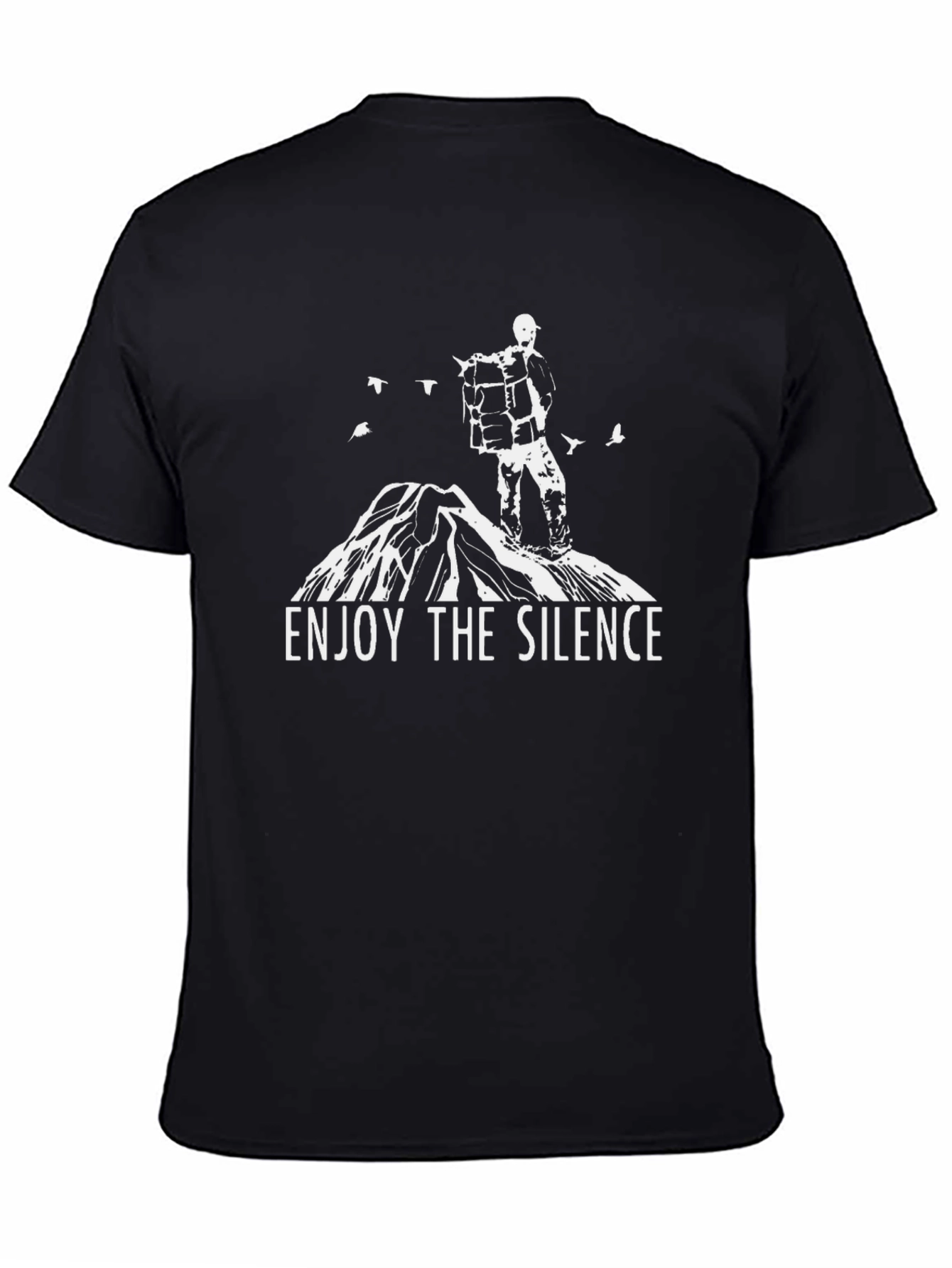 Black Enjoy The Silence Hiking T-Shirt view 4