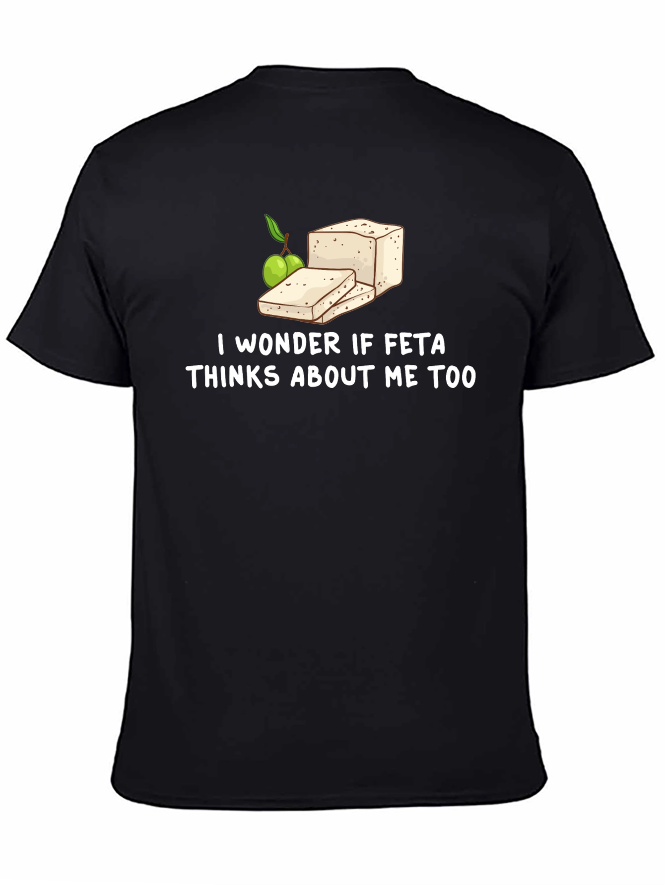 Black Feta Lover's T-Shirt: Funny Graphic Tee view 4