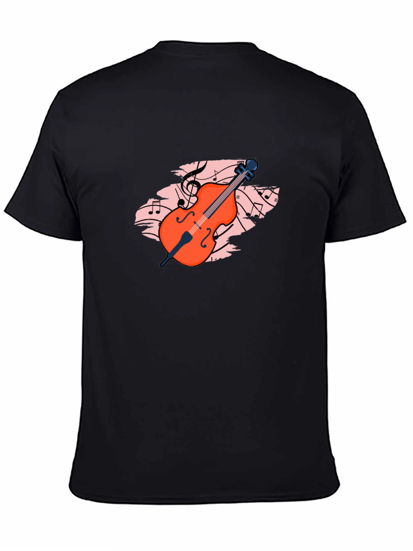 Black Musical Cello Graphic Tee - Black view 4