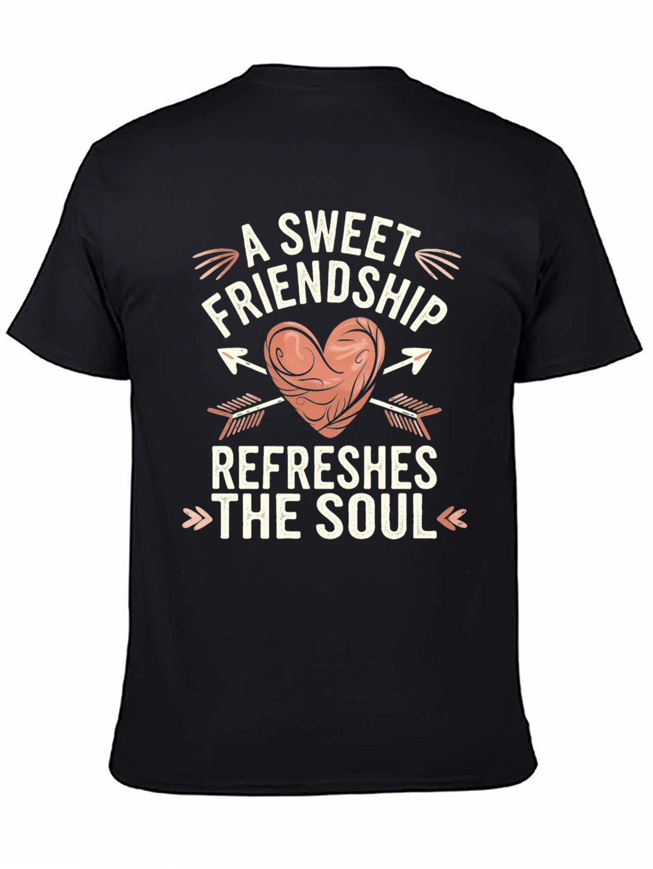 Black Sweet Friendship Heart Graphic Tee view 4
