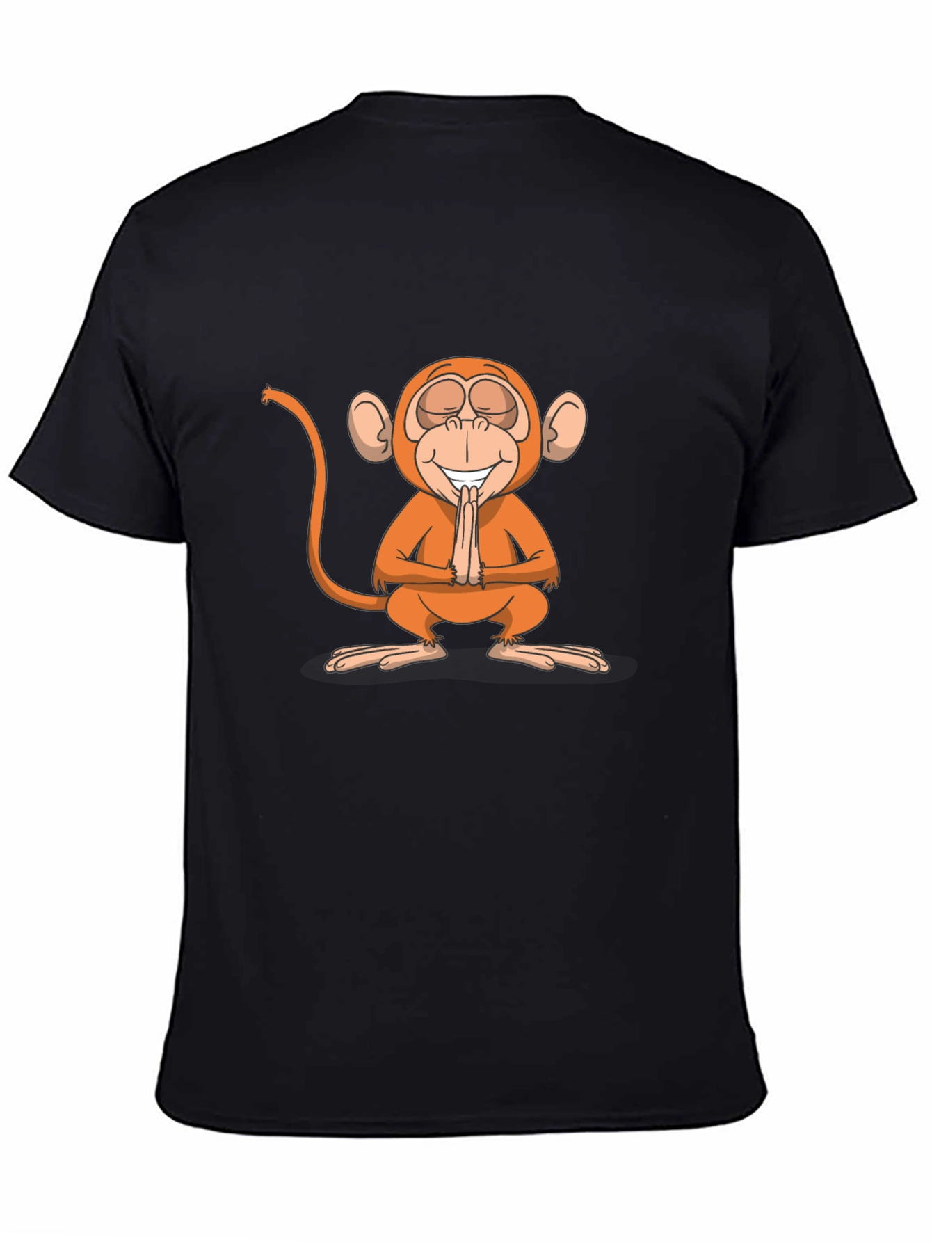 Black Zen Monkey Graphic Tee - Black Unisex T-Shirt view 4