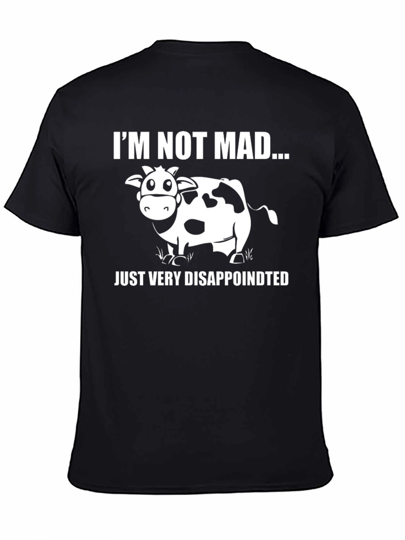 Black I'm Not Mad Just Very Disappoint Cow Graphic Tee view 4