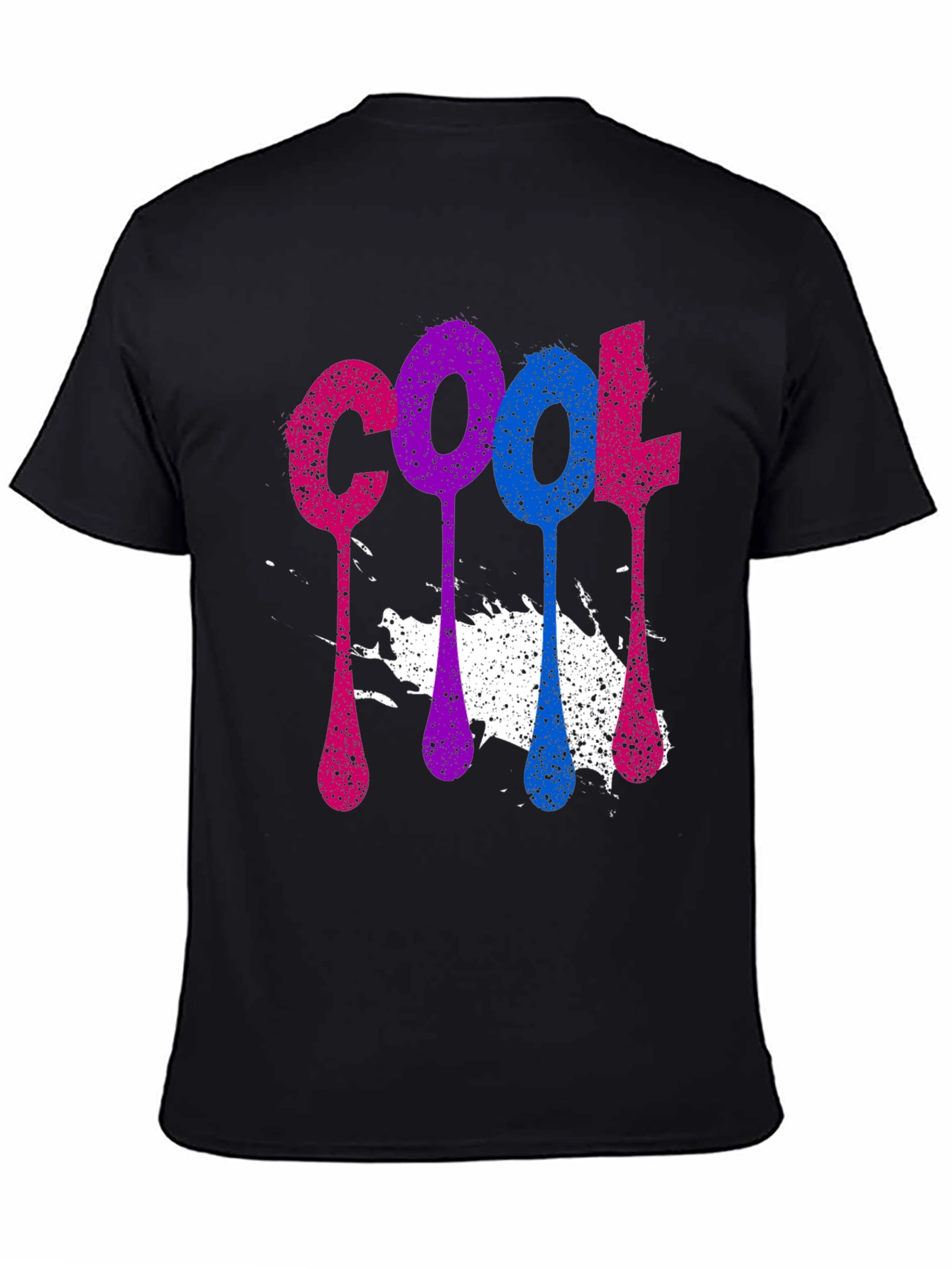 Black Cool Spray Paint Style Graphic Tee view 4
