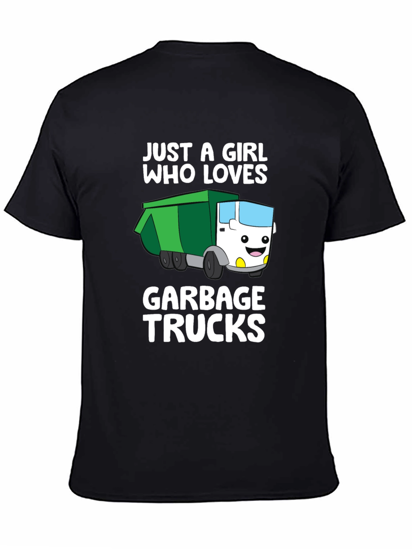 Black Girl Who Loves Garbage Trucks T-Shirt view 4