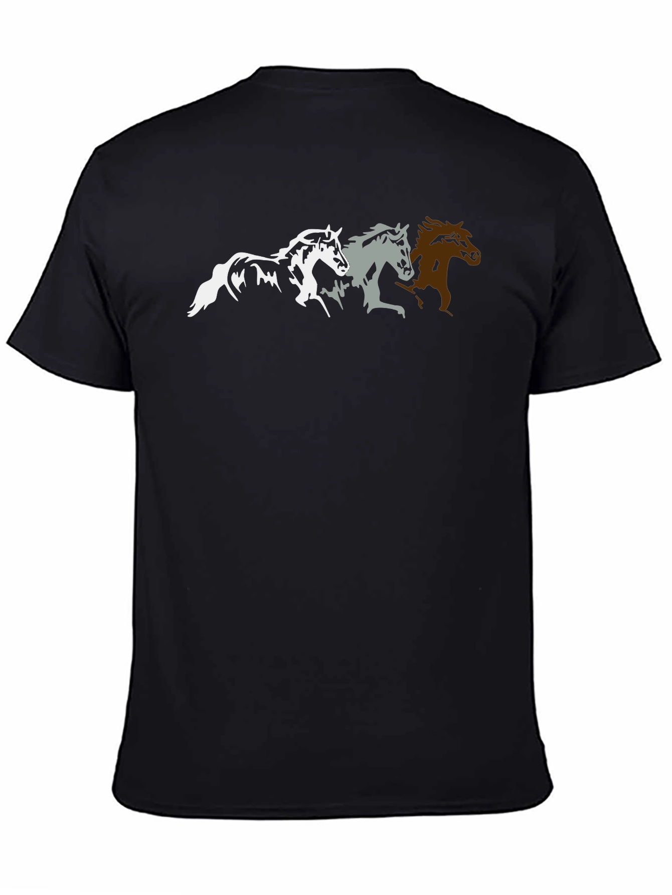 Black Horse Silhouette Graphic T-Shirt - Black view 4