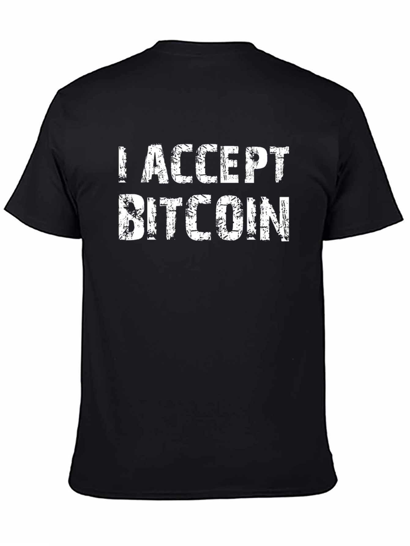 Black I Accept Bitcoin Crypto T-Shirt - Black view 4